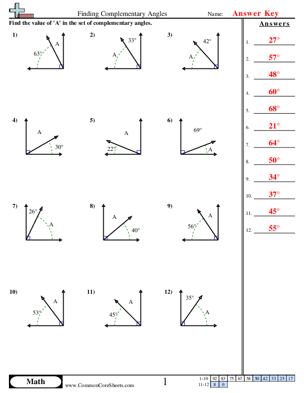  - finding-complementary-angles worksheet