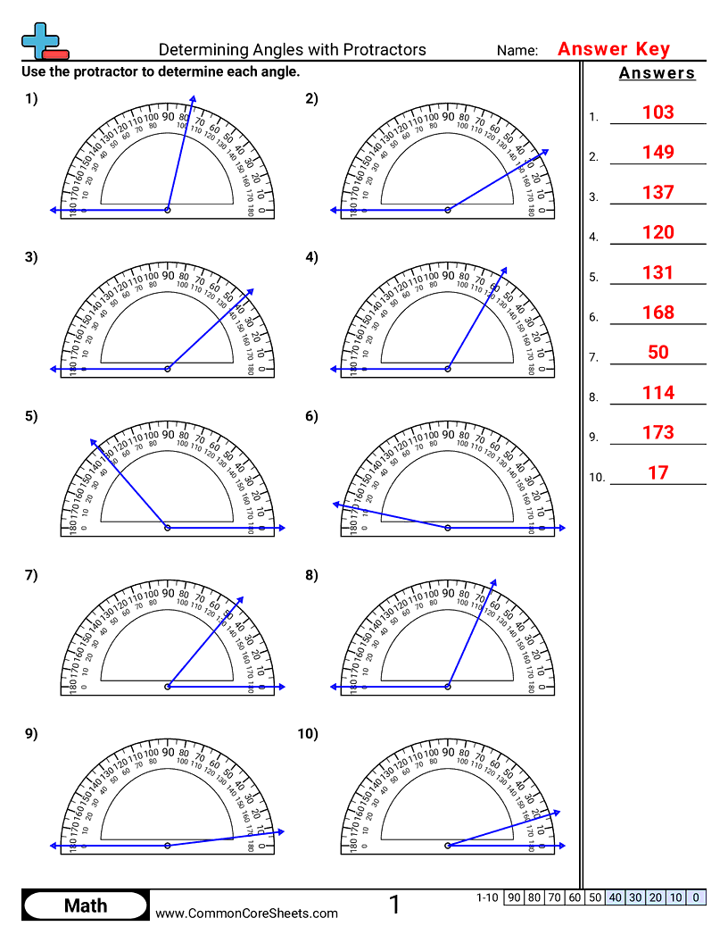 Angles Worksheets - determining-angles-with-protractors worksheet