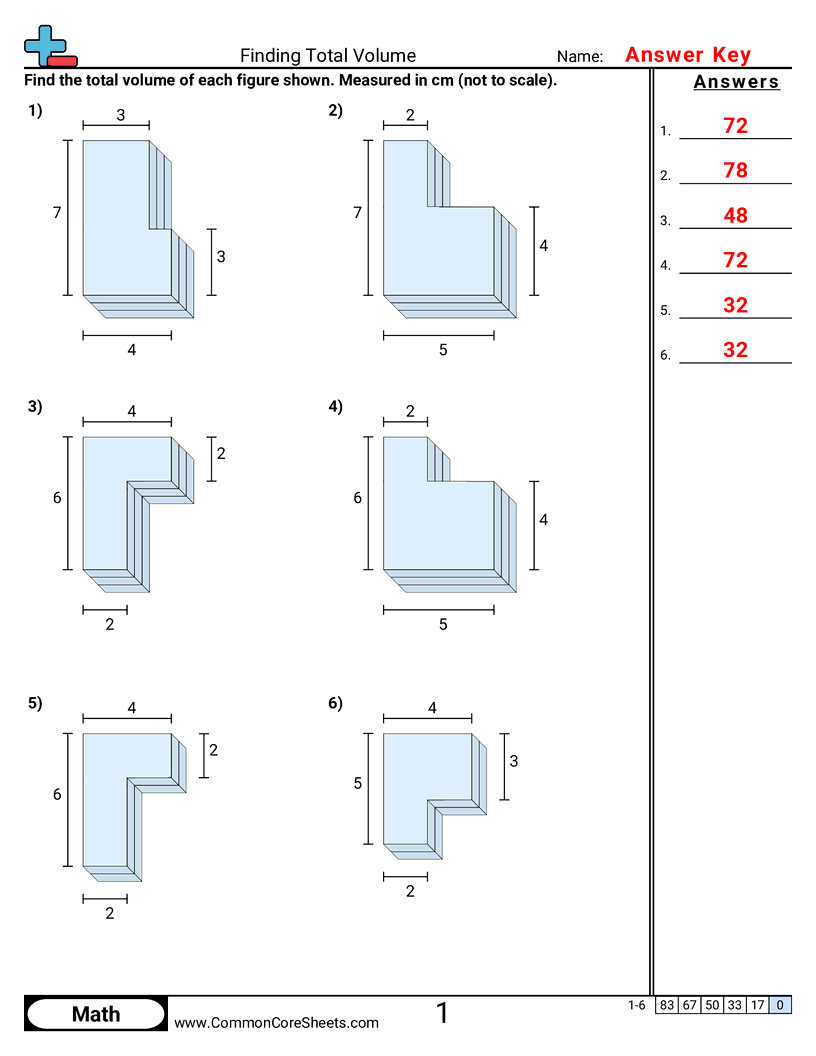 5th Grade Volume Worksheets - finding-total-volume worksheet