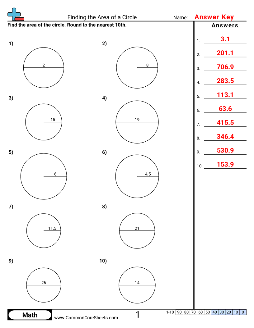  - area-of-circle worksheet