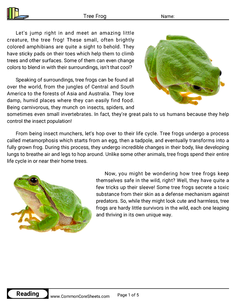  - tree-frog worksheet