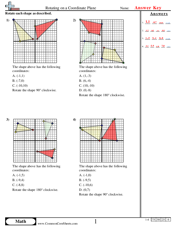  - rotating-on-coordinate-plane worksheet