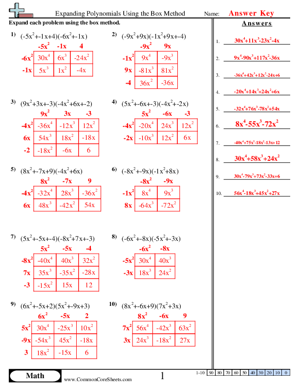  - expanding-polynomials-using-the-box-method worksheet