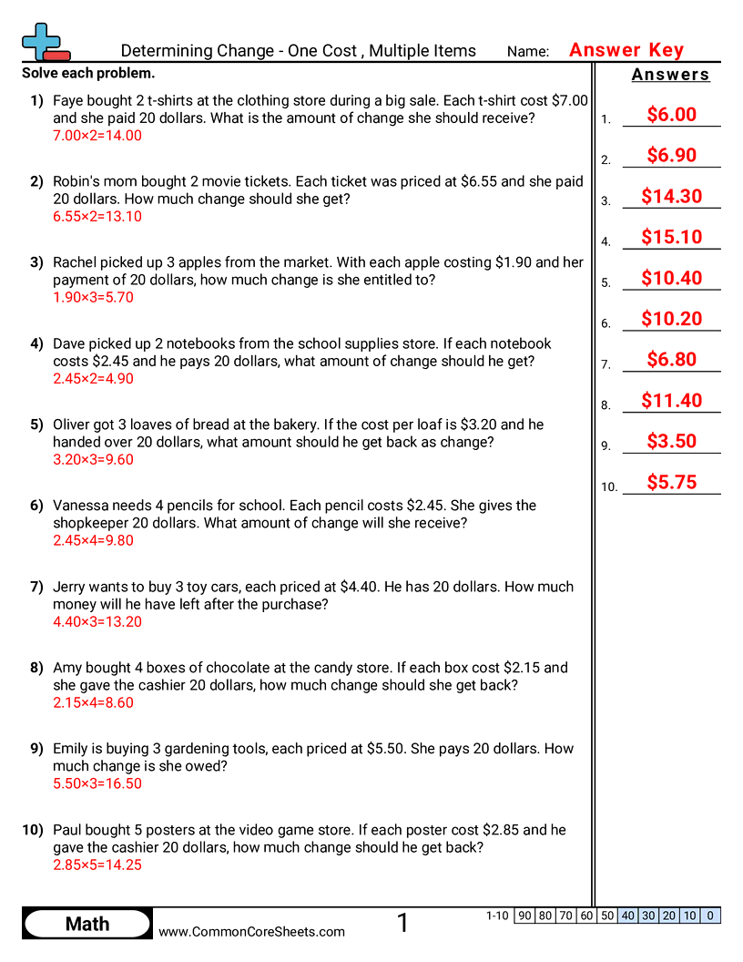 4.N.4.2 Worksheets - one-item-one-cost worksheet